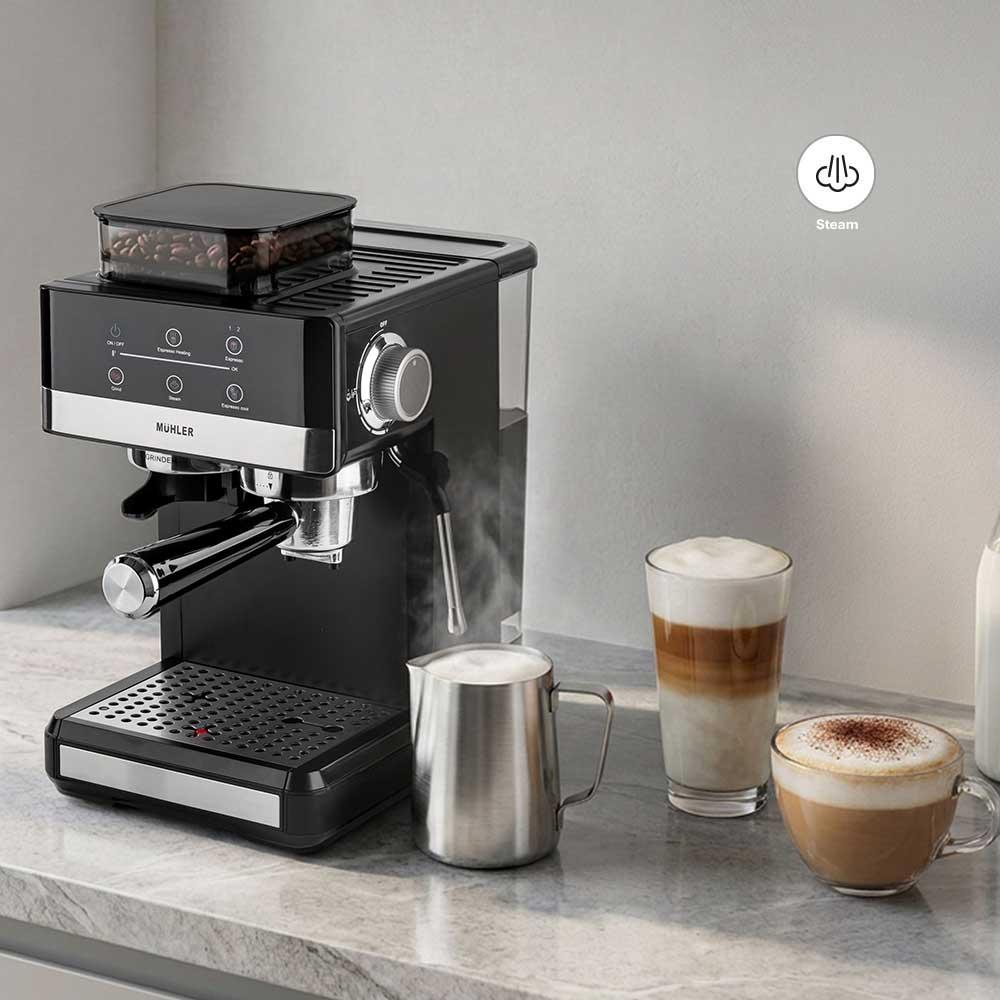 Mühler espressomaskine med kværn og mælkeskummer 20 bar