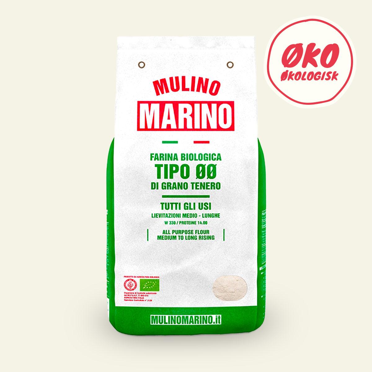 Mulino Marino tipo 00 økologisk mel 1 kg pose