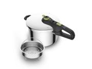 Tefal Secure Trendy 6 liter trykkoger med dampkurv og sikkerhedslukke