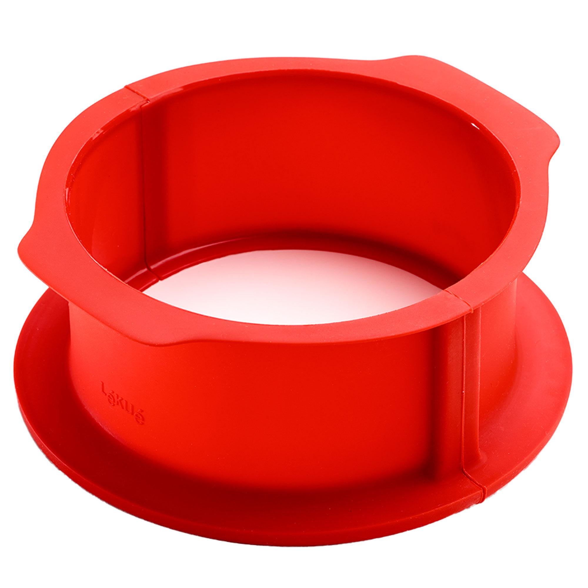 Lékué Charlotte Springform med keramisk tallerken 18 cm rød