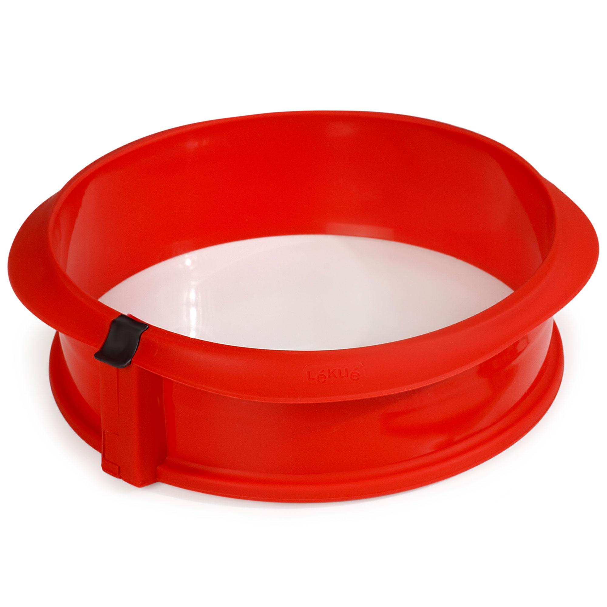 Lékué Springform med keramisk fad 23 cm rød - silikone springform til cheesecake
