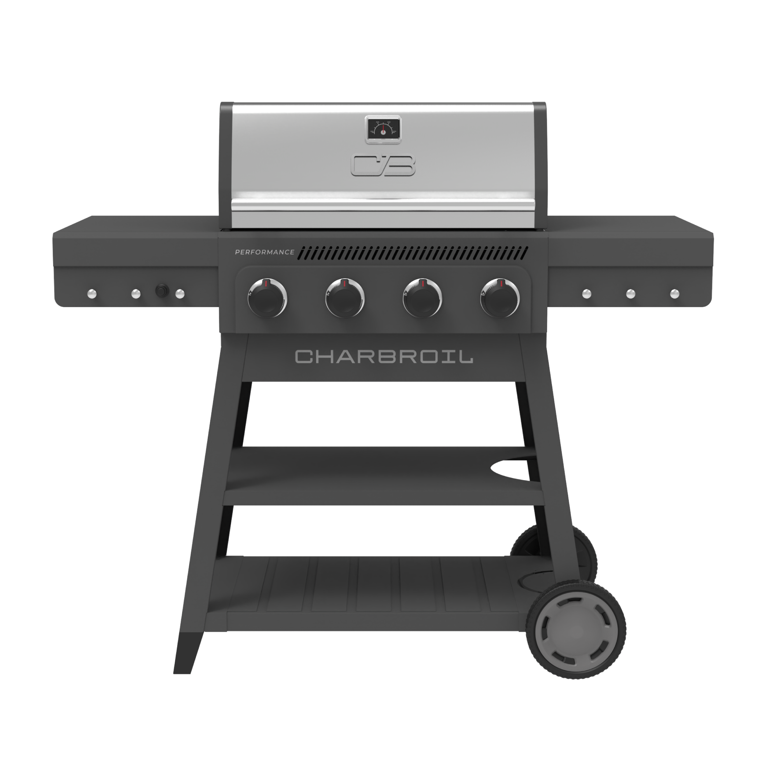 Char-Broil Performance FlavorMax 4 brænder gasgrill i grå rustfrit stål