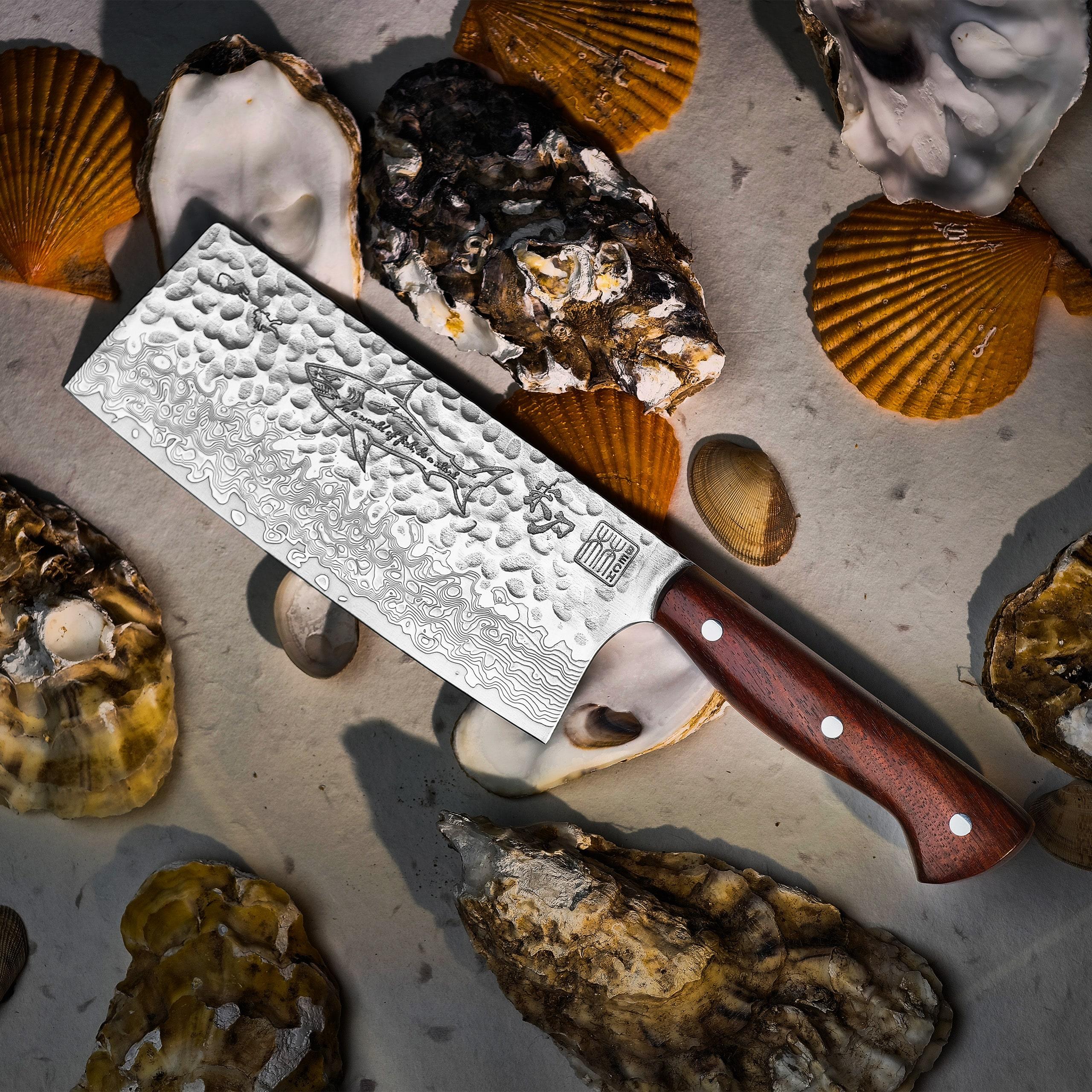 Riceknife SHARK II kinesisk kokkekniv, 73 lag damaskus med VG10