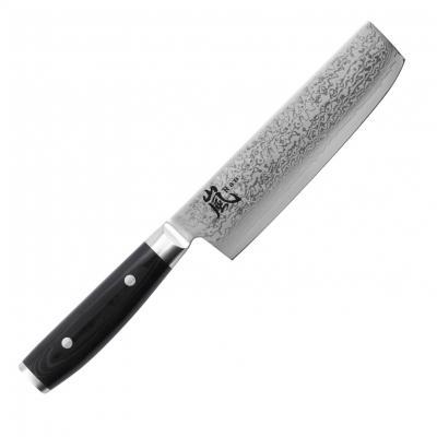 Yaxell Ran 17 cm nakiri kniv YX 36044 damaskusstål VG-10 Micarta-skaft