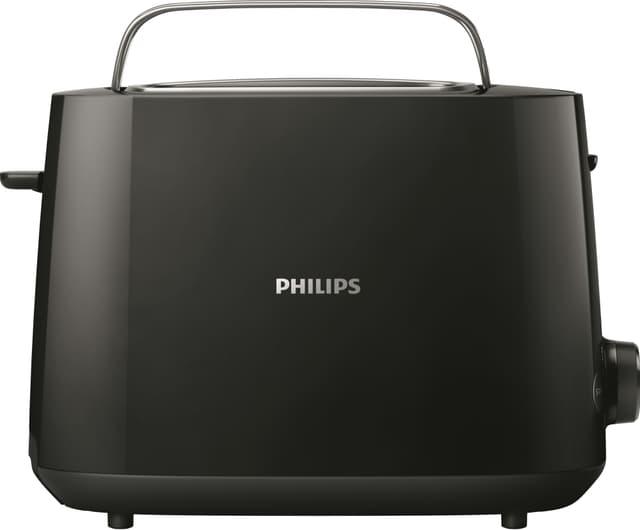 Philips Daily Collection HD258190 brødrister i sort - budgetvenlig hverdagsbrødrister