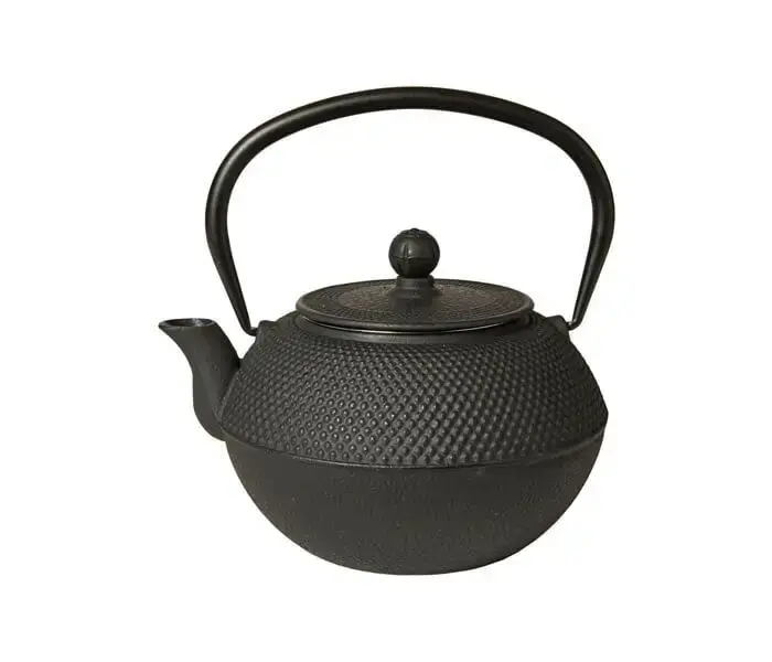 Da'core støbejerns-tepotte 1200 ml i sort med stål-si