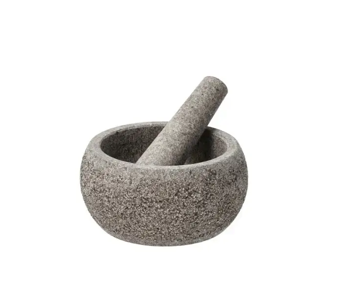 Funktion lys grå granitmorter 16 cm med støder