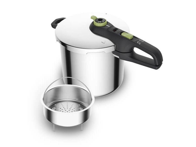 Tefal Secure Trendy trykkoger 8L i rustfrit stål til større familier og batch-madlavning
