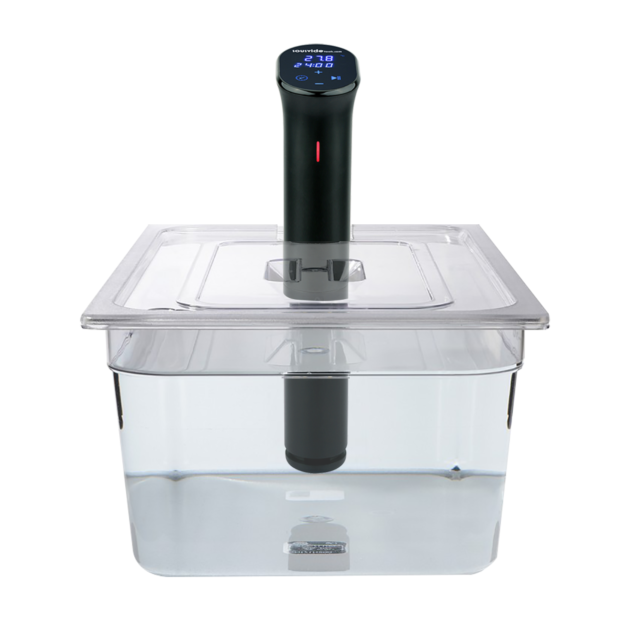 Sous vide-kar 20 liter polycarbonat med isoleret låg