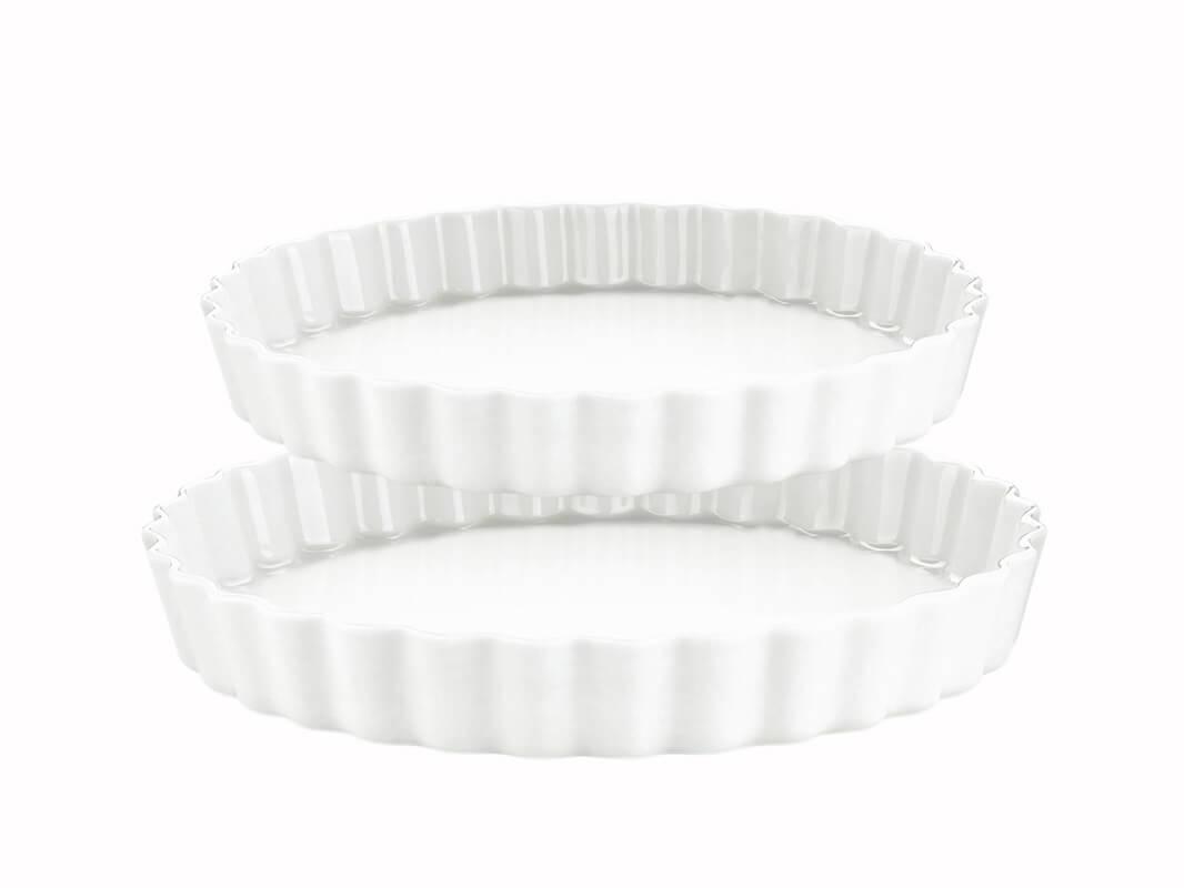 Pillivuyt Serie Originale tærteforme Ø24 og Ø27,5 cm, hvid 2-delt