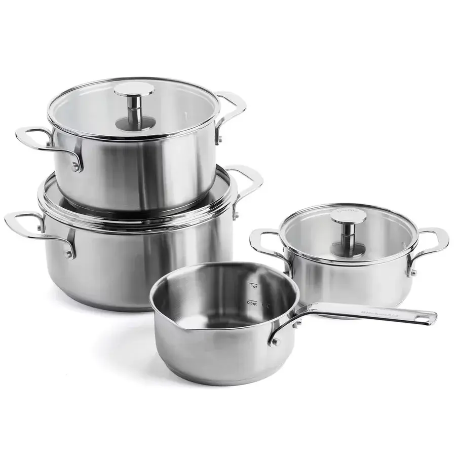 KitchenAid Grydesæt 4 dele rustfrit stål